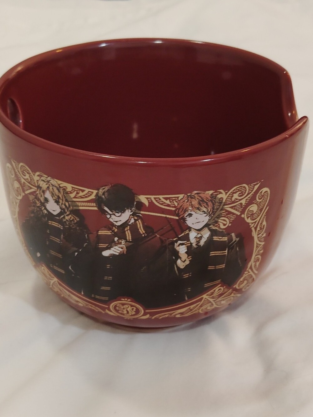 Warner Bros. Harry Potter Red Ceramic Bowl with Black Print